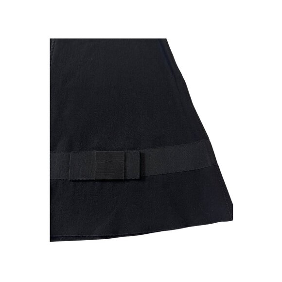 Prada Black Wool A-Line Skirt IT 46 / US 10 Ribbon Bow Trim Made in Italy - Picture 8 of 13